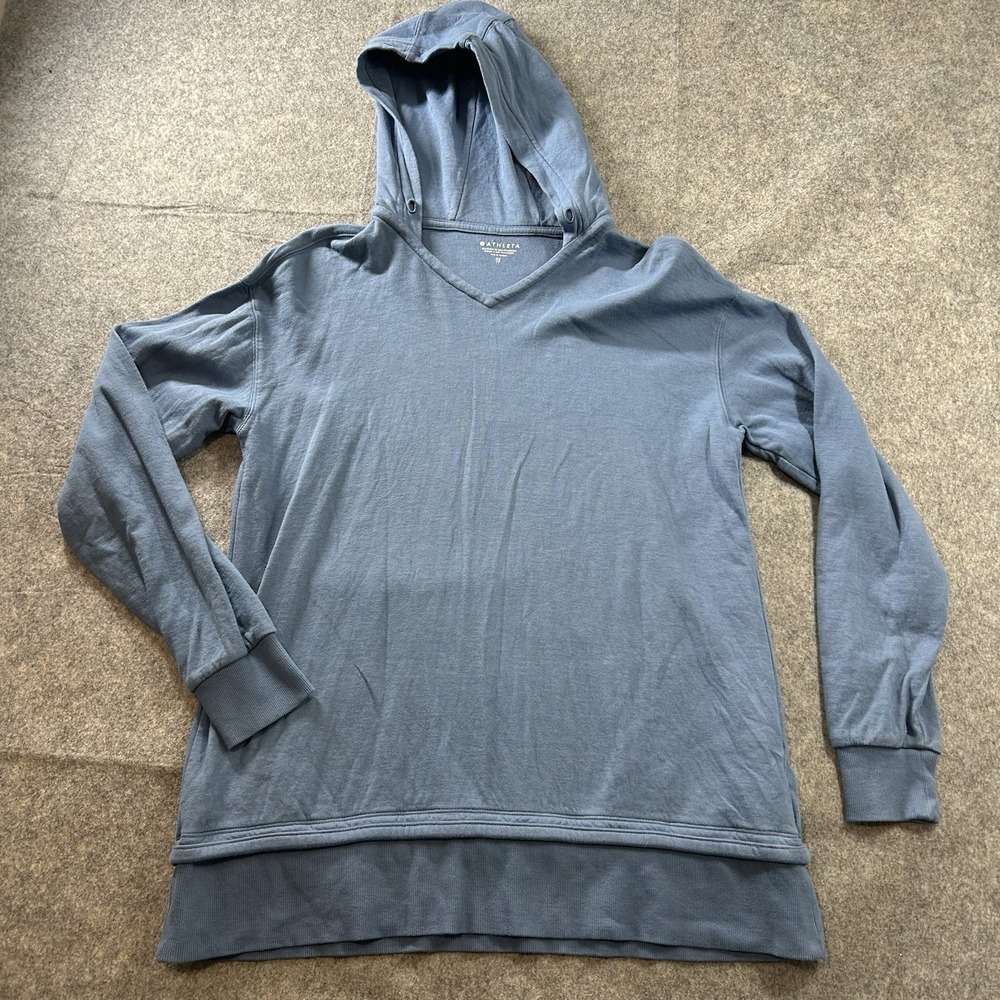 Athleta Hoodie Womens XS Blue Sundown Alliance Pullover V-Neck Hooded